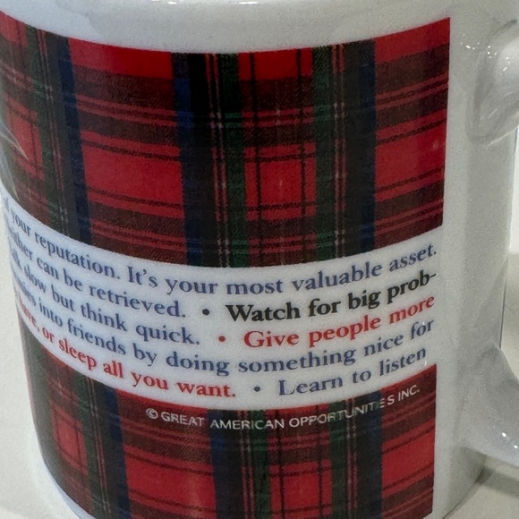 Plaid Mug Coffee Tea Vintage Home Decor Kitchen Drinkware Barware Christmas Gift - Picture 11 of 17